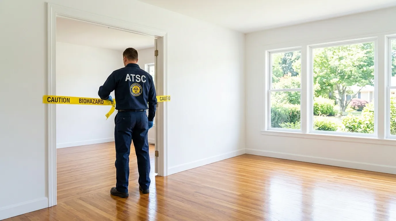 Certified biohazard cleanup crew performing Decomposition Cleanup in Severn